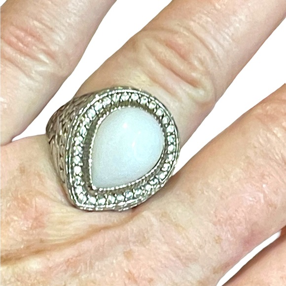 Stunning designer DP 925 sterling Moonstone fancy heavy handmade ring - Picture 9 of 11